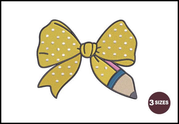 Back to School Bow Embroidery