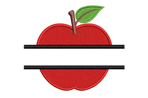 Back to School Split Red Apple