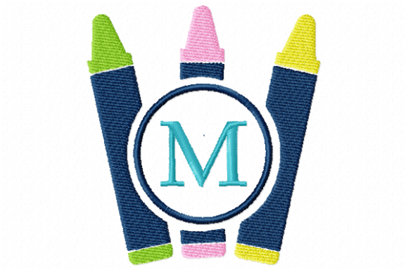 Crayons Frame Monogram Letter M for Seasonal Projects
