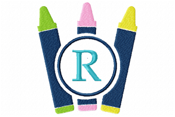 Crayons Frame Monogram Letter R Review for Craft Fairs