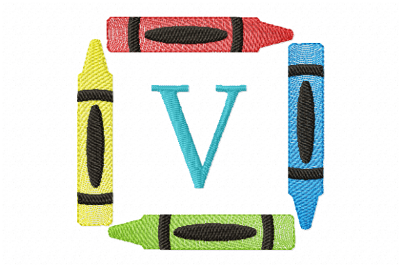 Crayons Frame Monogram Letter V Review