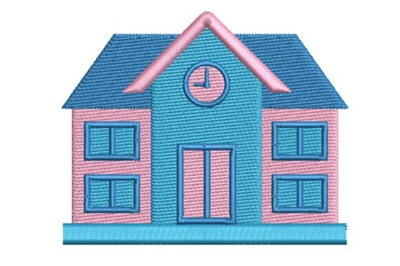 Cute School Building Embroidery Design Review