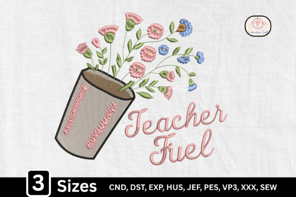 Floral Coffee Cup Teacher Fuel