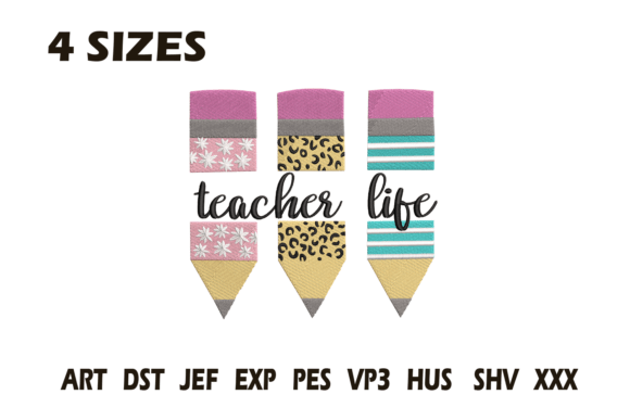 Teacher Life Pencils Embroidery File Review
